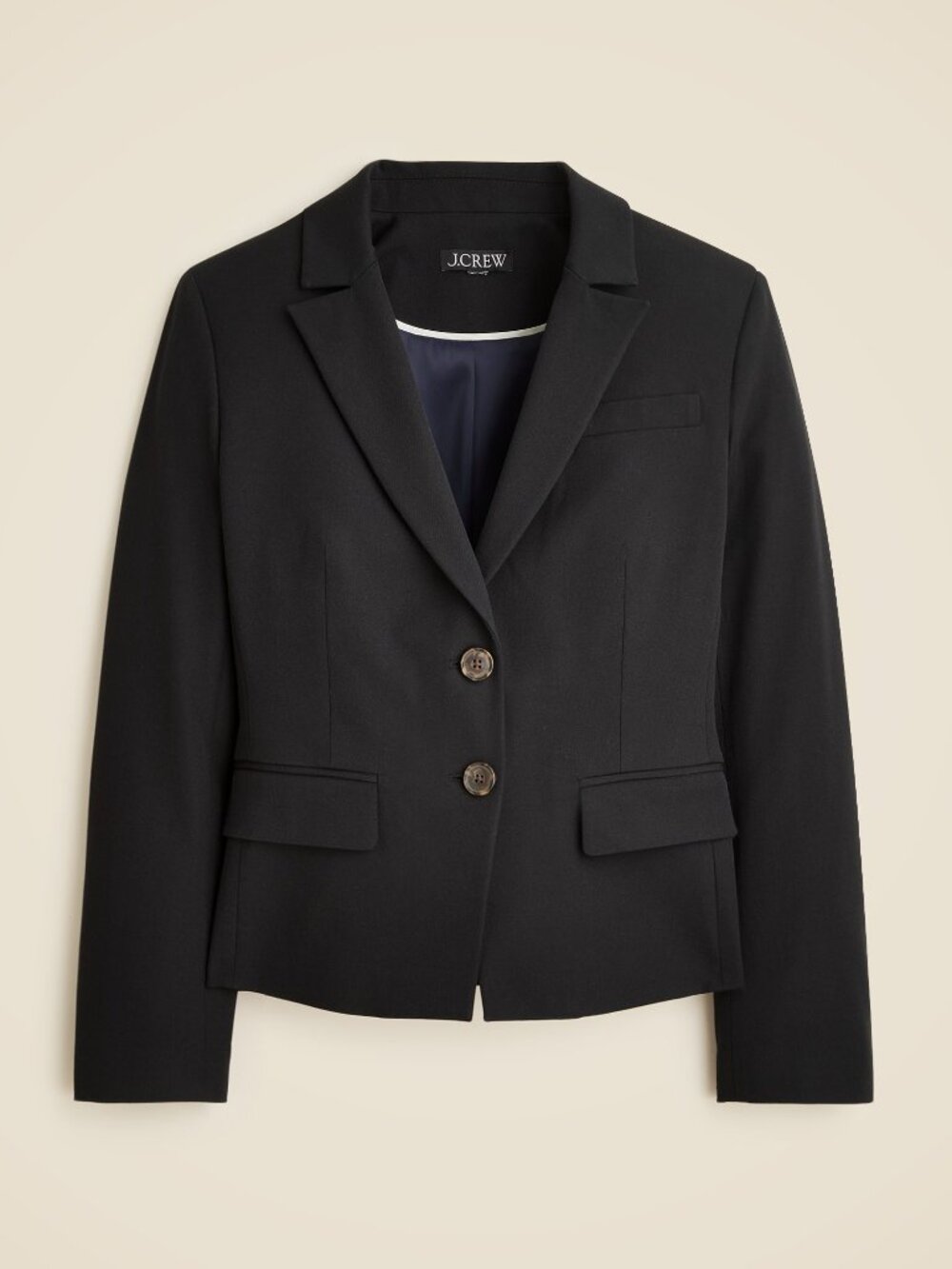 NWT J. Crew Petite Size 00 00P Black Shrunken-Fit Bi-Stretch Cotton Blazer NEW